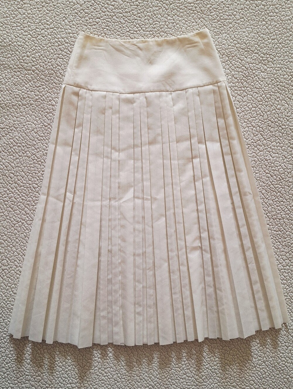 THE ROW Magdita Extended Waistband Pleated Midi Skirt In Ivory US 8 Org $1,470 - Picture 9 of 16